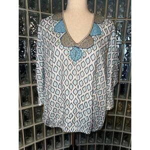 SKEMO Jaipur Miami top w/Sequin - blue - size M - OA